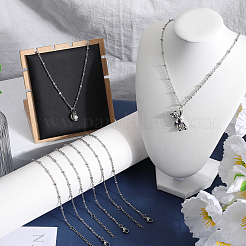 12Pcs 304 Stainless Steel Satellite Chain Necklaces&nbsp;NJEW-SC0001-27