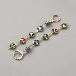 真鍮製フレンチフックピアス  ガラスビーズ  花  ゴールドカラー  80x7.5mm&nbsp;EJEW-WH0004-209G