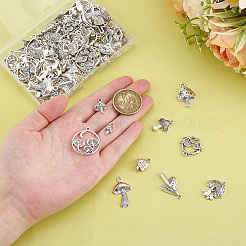 100Pcs 10 Styles Tibetan Style Alloy Pendants&nbsp;TIBEP-ME0001-11