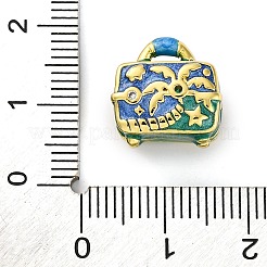Rack Plating Brass Micro Pave Cubic Zirconia Beads with Enamel&nbsp;KK-Z081-12