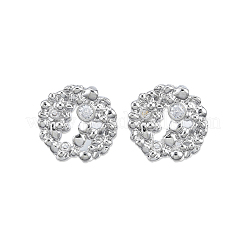 Clear Cubic Zirconia Flower Stud Earrings&nbsp;EJEW-N012-48P