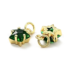 Eco-friendly Brass Micro Pave Cubic Zirconia Pendants&nbsp;KK-D080-44G-04