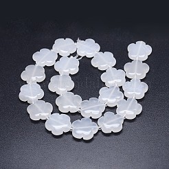 天然のホワイトジェードフラワービーズ連売り  15x5mm  穴：1mm  約27個/連  15.7インチ&nbsp;G-M206-12A