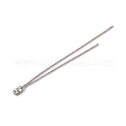 真鍮ボールチェーンピアスキャッチ  タッセルチャーム イヤーナット  プラチナ  96x2x1mm  穴：0.8mm&nbsp;KK-G510-18P