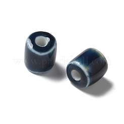 手作りの陶器ビーズ  コラム  ミッドナイトブルー  10~10.5x9~10.5mm  穴：2.5mm&nbsp;X1-PORC-L080-I04
