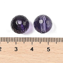 ガラス k9 ガラス  模造オーストリアクリスタルビーズ  ファセット（128ファセット）  ラウンド  パープル  12mm  穴：1.4~2mm&nbsp;GLAA-H024-06C-15