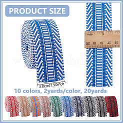 20 ヤード 10 色のポリエステル リボン  衣類用アクセサリー  ミックスカラー  1-1/2インチ（38mm）  2ヤード/カラー&nbsp;OCOR-NB0002-47