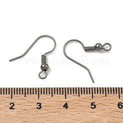 真鍮のピアスフック  水平ループ付き  ガンメタ色  17~19x16~18x0.8mm  穴：2mm&nbsp;X-KK-S075-B