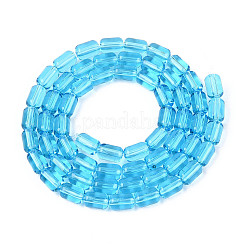 Imitation Jade & Transparent Glass Beads Strands&nbsp;GLAA-N058-4x6mm-A01