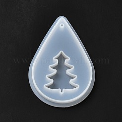Diyのクリスマスツリーペンダントシリコーン型  レジン型  UVレジン＆エポキシレジンペンダント製作用  ティアドロップ  ホワイト  84x59x8mm  穴：3.5mm  完成：74x50x6mm&nbsp;DIY-G056-A03