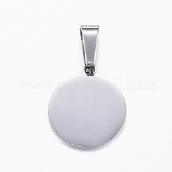 変色しない304ステンレススチールペンダント  フラットラウンド  聖母マリアと  ステンレス鋼色  17x15x1mm  穴：8x4mm&nbsp;LS-STAS-H355-15P