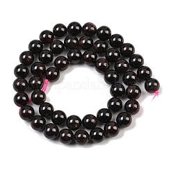 ラウンド天然のガーネットビーズ連売り  8mm  穴：1mm  約46個/連  15インチ&nbsp;X-G-D751-8mm