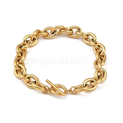 304 Stainless Steel Cable Chain Bracelets for Women&nbsp;BJEW-C129-08A-G