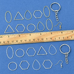 DIY 六角形/ティアドロップ/三角形の真鍮製ダングルイヤリングジュエリー作成キット  ミックスカラー  5~30x5~23x0.6~2mm  穴：2~3.8mm&nbsp;DIY-FS0007-62