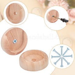 2Pcs Wood Closet Rod Flange Holders&nbsp;FIND-WH0139-854