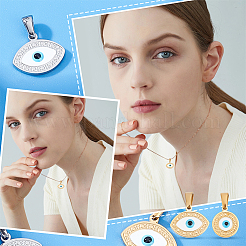 8Pcs 4 Style 304 Stainless Steel Pendants&nbsp;STAS-DC0010-02