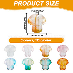 96Pcs 8 Colors Transparent Glass Beads&nbsp;GLAA-GO0001-01