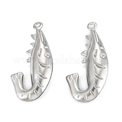 変色しない316サージカルステンレスペンダント  魚  ステンレス鋼色  27.5x14x4mm  穴：1mm&nbsp;STAS-C026-04P