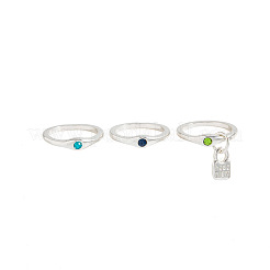 Alloy & Glass Finger Rings&nbsp;WGE234A-01