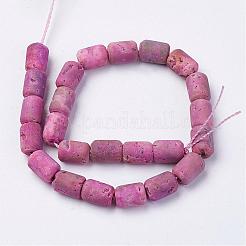 Electroplated Natural Druzy Geode Agate Bead Strands&nbsp;G-P251-C04
