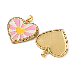 Brass Micro Pave Cubic Zirconia Pendants&nbsp;KK-S525-01G