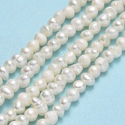 天然養殖淡水パールビーズ連売り  ポテト  ベージュ  2~3.5x3~5x3~5mm  穴：0.5mm  約109~132個/連  14.17~14.25インチ（36~36.2cm）&nbsp;PEAR-F018-04D-01