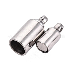 304ステンレススチール製マグネット留め具  チューブ  ステンレス鋼色  12x4mm  穴：1.2mm&nbsp;STAS-N127-02A-P
