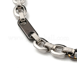 Two Tone 201 Stainless Steel Oval Link Chain Bracelet&nbsp;BJEW-B078-33BP