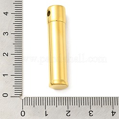 イオンプレーティング（IP）304ステンレススチールペンダントとラインストーン  シリンダー  ゴールドカラー  38x9x6x9mm  穴：2.5mm&nbsp;STAS-D110-45G