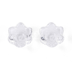 透明ガラスビーズキャップ  花  透明  7x11.5x11.5mm  穴：0.8~1.4mm  約1950~2000個/袋&nbsp;A-GLAA-Q089-002C-001