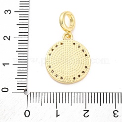 Brass Clear Cubic Zirconia European Dangle Pendants&nbsp;KK-D325-28G-06