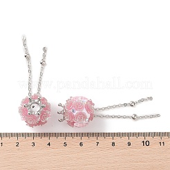 Handmade Flower Polymer Clay Rhinestone Tassel Dangle Beads&nbsp;CLAY-H003-02P-04