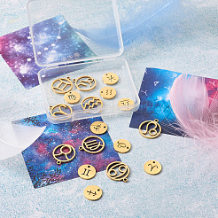 24Pcs 304 Stainless Steel Pendants&nbsp;STAS-TA0001-30G
