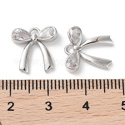 Brass Micro Pave Clear Cubic Zirconia Charms&nbsp;KK-G491-29P