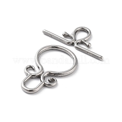 変色しない304ステンレススチールのトグル留め具  ステンレス鋼色  23.5x15x2mm  穴：6x3.5mm  バー：10x24x1.5mm  穴：5x3.5mm&nbsp;STAS-A092-01P