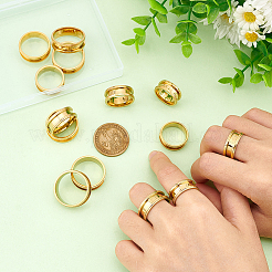 14pcs 7 size Unisex Stainless Steel Grooved Finger Ring Sets&nbsp;RJEW-UN0002-65G