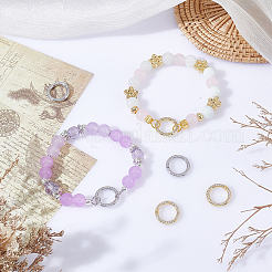 6Pcs 2 Colors Brass Micro Pave Cubic Zirconia Twister Clasp&nbsp;KK-BBC0018-83