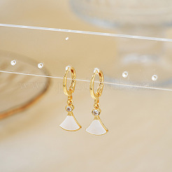 Elegant Shiny Fan-shaped Brass Hoop Earrings&nbsp;ZO2833