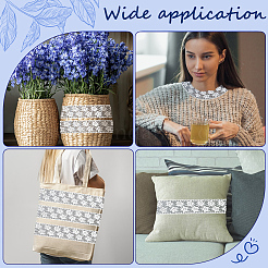 10ヤードポリエステル刺繍メッシュフラワーレースリボン  服飾材料  ベージュ  3インチ（75mm）&nbsp;OCOR-GF0005-41D