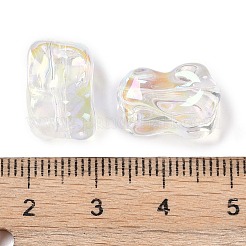 UVメッキ透明アクリルビーズ  ナゲット  クリアAB  15x10x8mm  穴：2mm&nbsp;OACR-S145-16