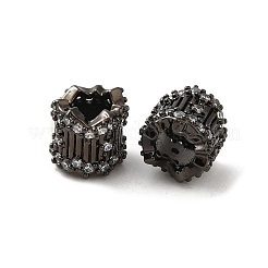 Rack Plating Brass Micro Pave Cubic Zirconia European Beads&nbsp;KK-Q795-03B