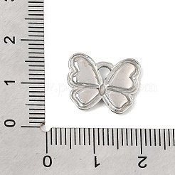 304ステンレスペンダント  蝶のチャーム  ステンレス鋼色  13x16x2mm  穴：2.5x2mm&nbsp;SA-CBAA487-10P