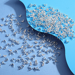 1200 個の真鍮ボールチープ  カロット終了  クラムシェルノットカバー  銀  7mm  穴：1mm  内径：4mm&nbsp;KK-SP0001-93S