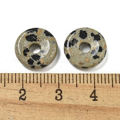 天然ダルメシアンジャスパーのドーナツ/円周率ディスクチャーム  12~13x3~4mm  穴：3mm&nbsp;G-G142-01M