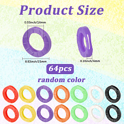 PVCプラスチック製滑り止め防水再利用可能キースリーブ64個  キー識別子のキャップ  リング  21x4mm  内径：14mm&nbsp;AJEW-SP0002-72B