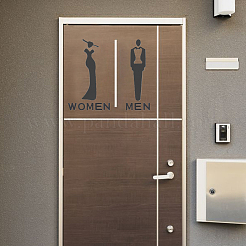 2Pcs 2 Styles Acrylic Bathroom Sign Stickers&nbsp;DIY-GF0010-50C