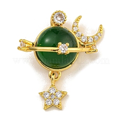 Brass Micro Pave Cubic Zirconia Pendants&nbsp;KK-U035-31G
