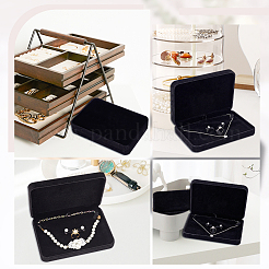 ベルベットペンダントボックス  長方形の模様  17.5x12.5x3.3cm&nbsp;VBOX-WH0011-08A