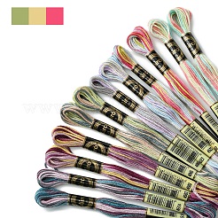 12 Skeins 6 Colors 6-Ply Polyester Embroidery Floss&nbsp;OCOR-FS0001-01B-03