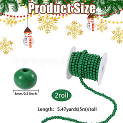 Christmas Wood Round Beads Hangiing Ornaments&nbsp;HJEW-CA00084